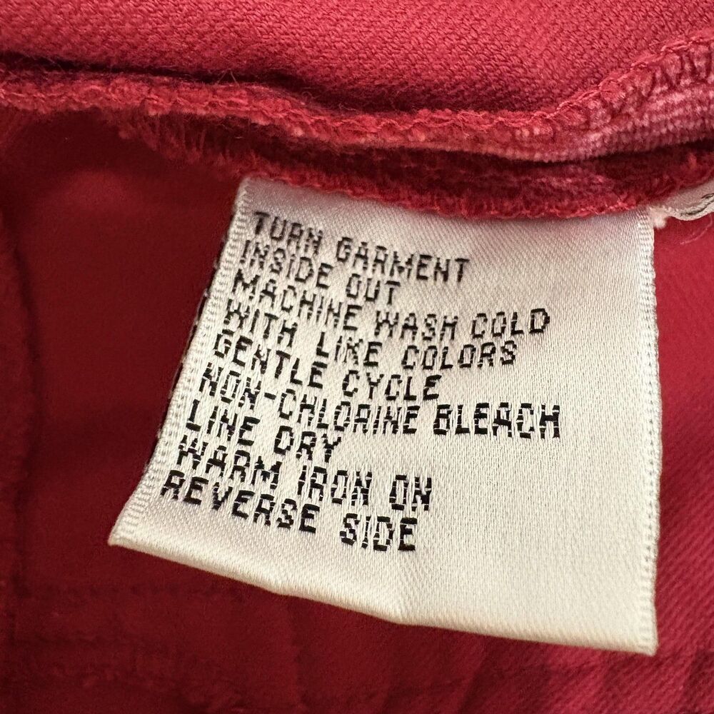 Talbots Jacket Womens Petite Medium Red Corduroy Stretch Zip Front Mock Neck - Picture 7 of 8
